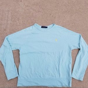 light blue polo sweater